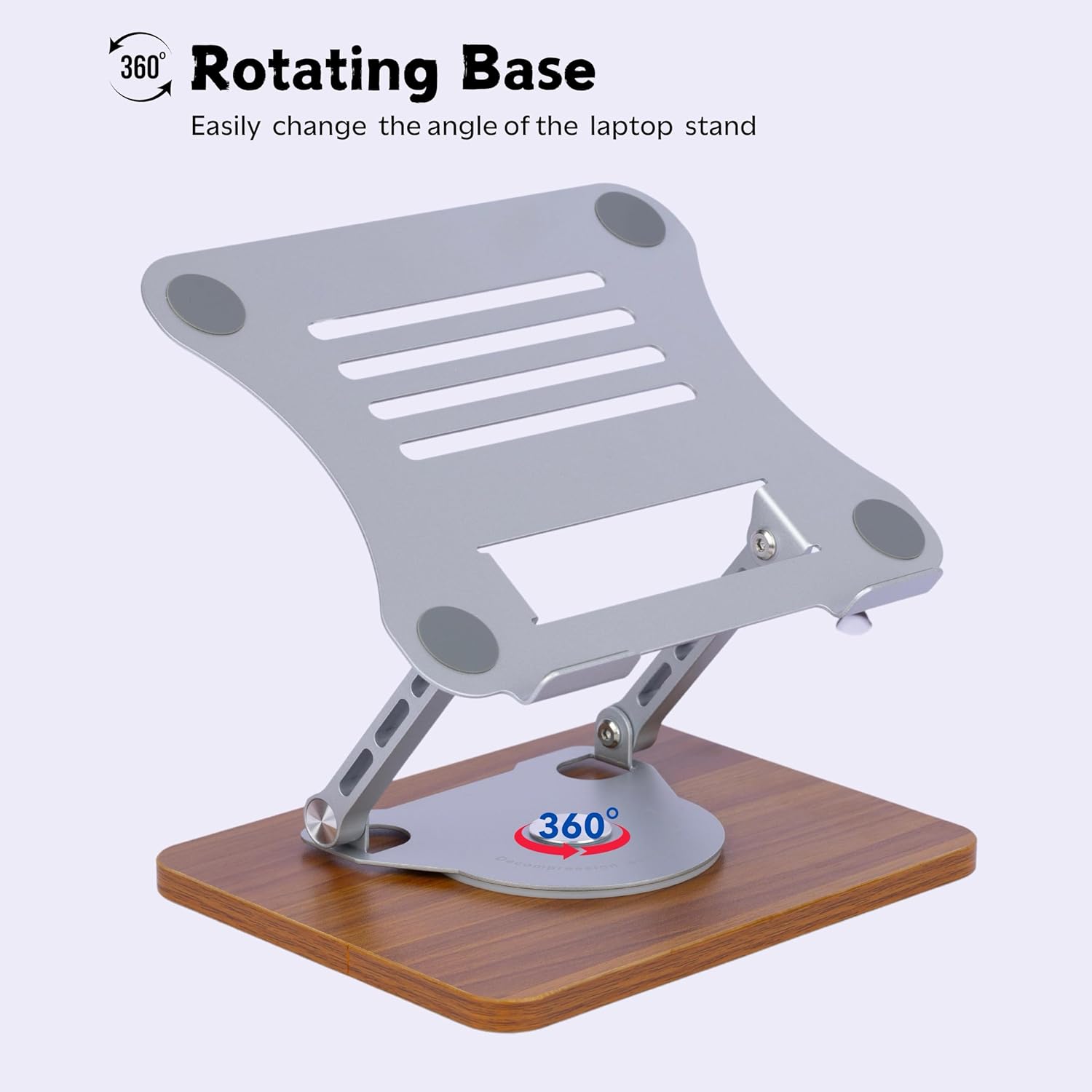 Laptop Stand | Mechanical Base Adjustable Height Notebook Stand | Compatible Portable Desktop Bamboo Aluminum and Wooden Portable Laptop Stand with 360 Rotating Lifting Base Holder (1-Pcs) 32 71fdM93ltIL. SL1500