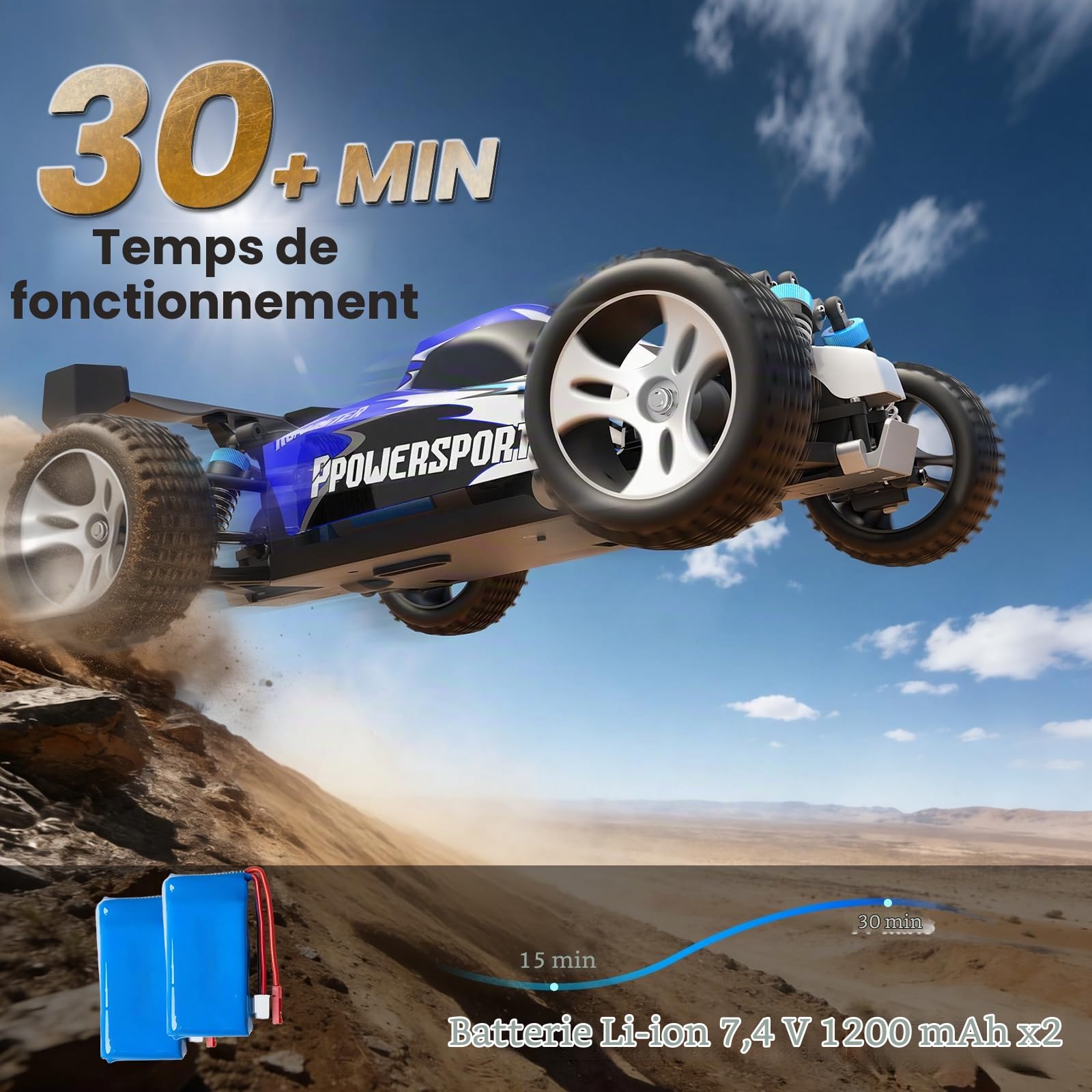 SIMREX RC 1:18 4x4 Voiture de Course Haute Vitesse, 40+ MPH - Télécommande