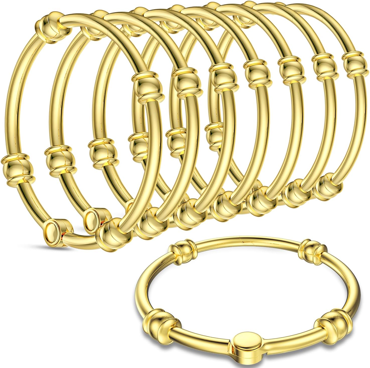 Gold Shower Curtain Hooks, Rust Proof Metal Decorative Shower Rings for Bathroom, Glide Smoothly on Shower Curtain Rod, 12 Pcs Zinc Alloy