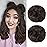 REECHO 2 PCS Mini Claw Clip in Messy & Cat Ears Hair Bun Extensions HB001 Wig Accessory Updo Hairpieces for Women Girls (Pack of 2-3.5 Wavy, Deep Brown)