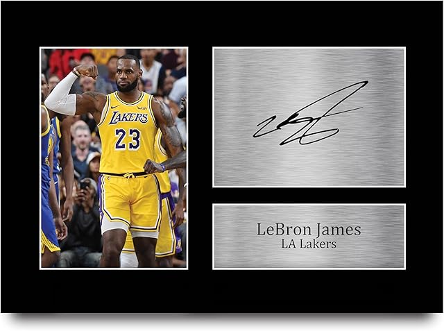 HWC Trading Lebron James Los Angles Lakers Gifts Printed Signed Autograph Picture for Basketball Memorabilia Fans - A4
