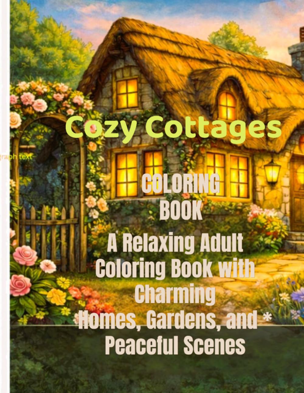 Cozy Cottages Coloring book: A Relaxing Adult Coloring Book with Charming Homes, Gardens and Peaceful Scenes