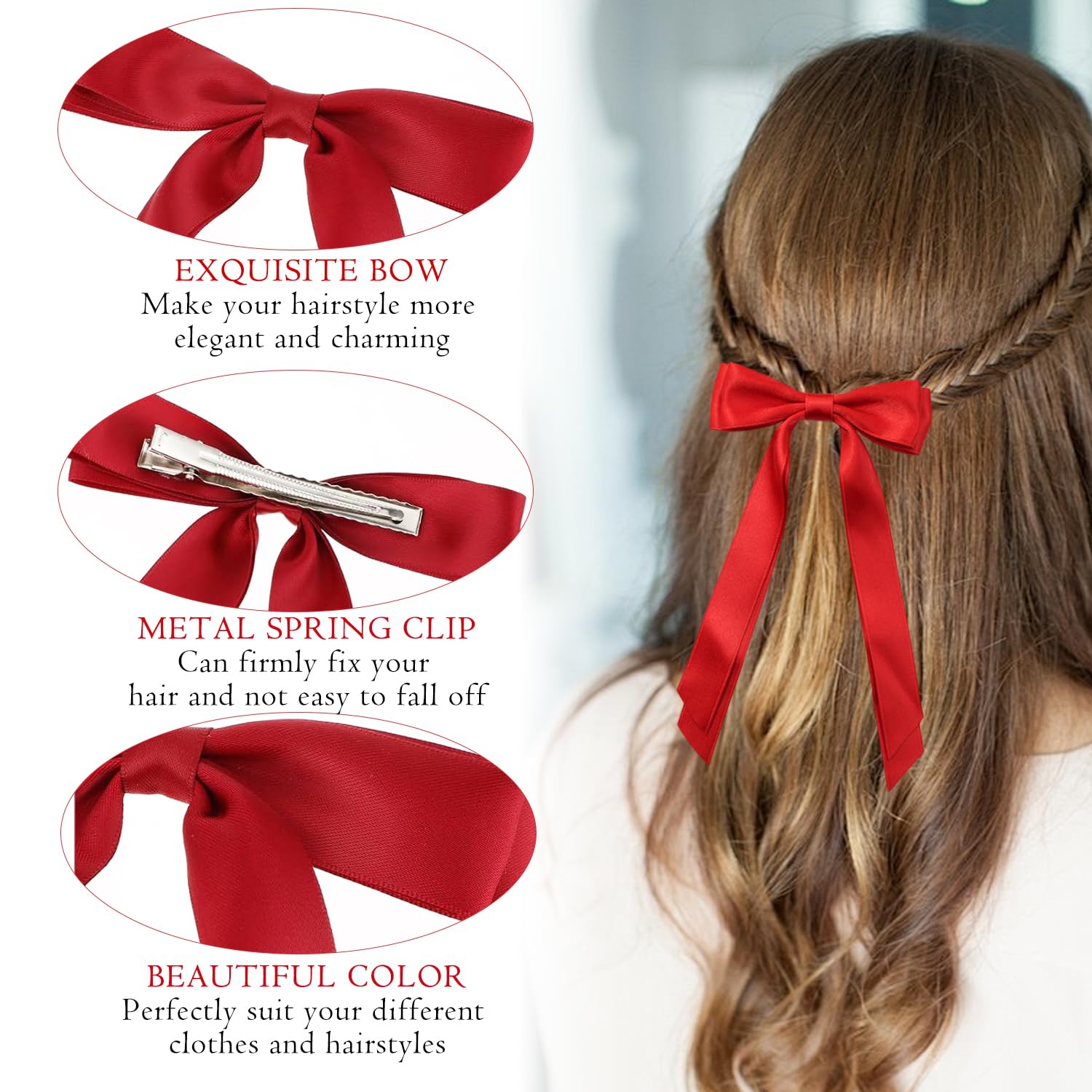 Silky Satin Hair Bows - Image 3