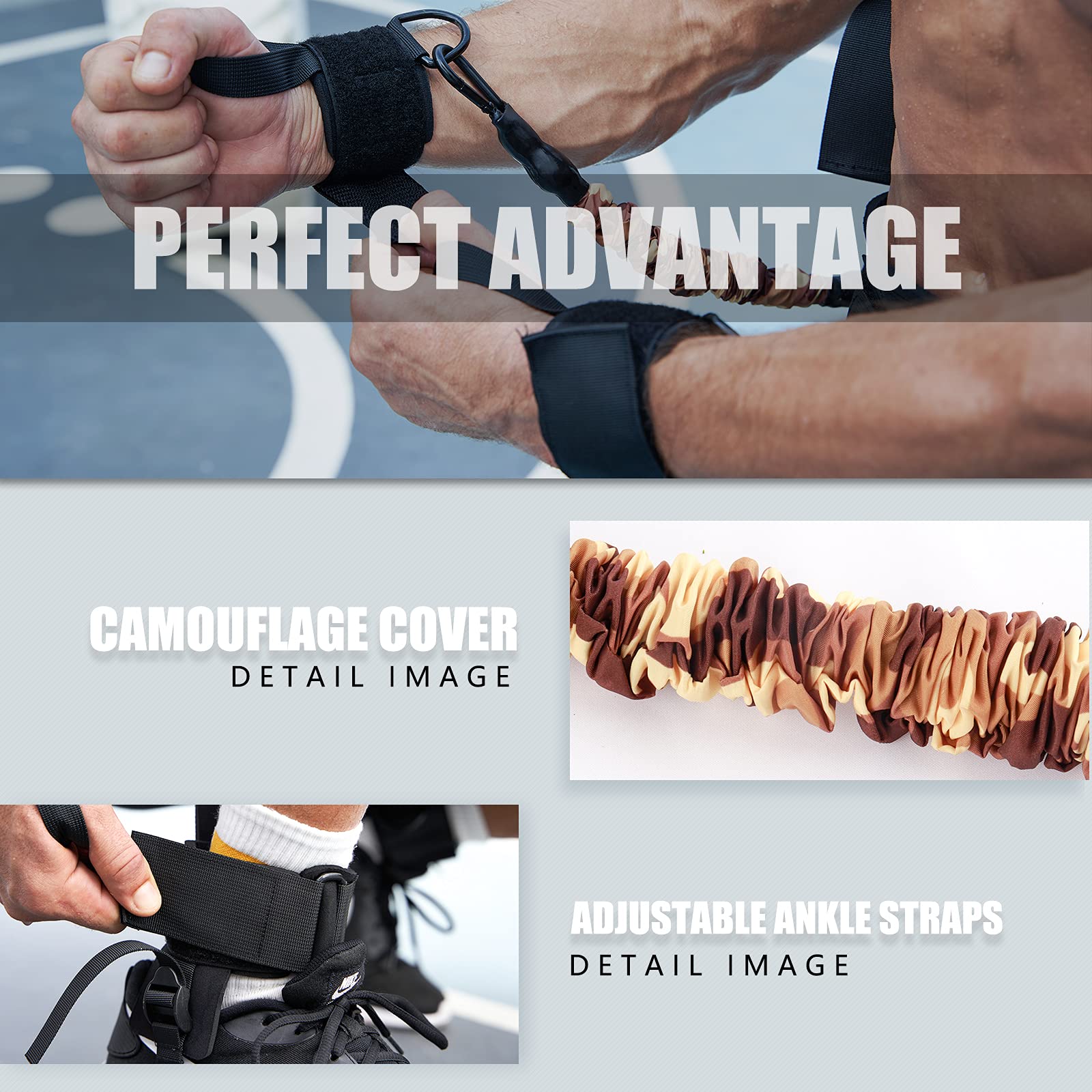 Power Punch Pro - Set di fasce di resistenza per Muay Thai Karate Bounce Combat MMA Fitness Pallacanestro Pallavolo Calcio Formazione verticale Jump Squat