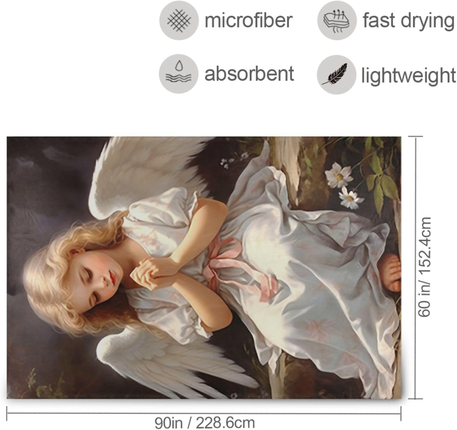 Angel Girl Wings Blanket Microfiber Throw Blanket Suitable Bed Couch and Living Room 60x90 inch S0403234