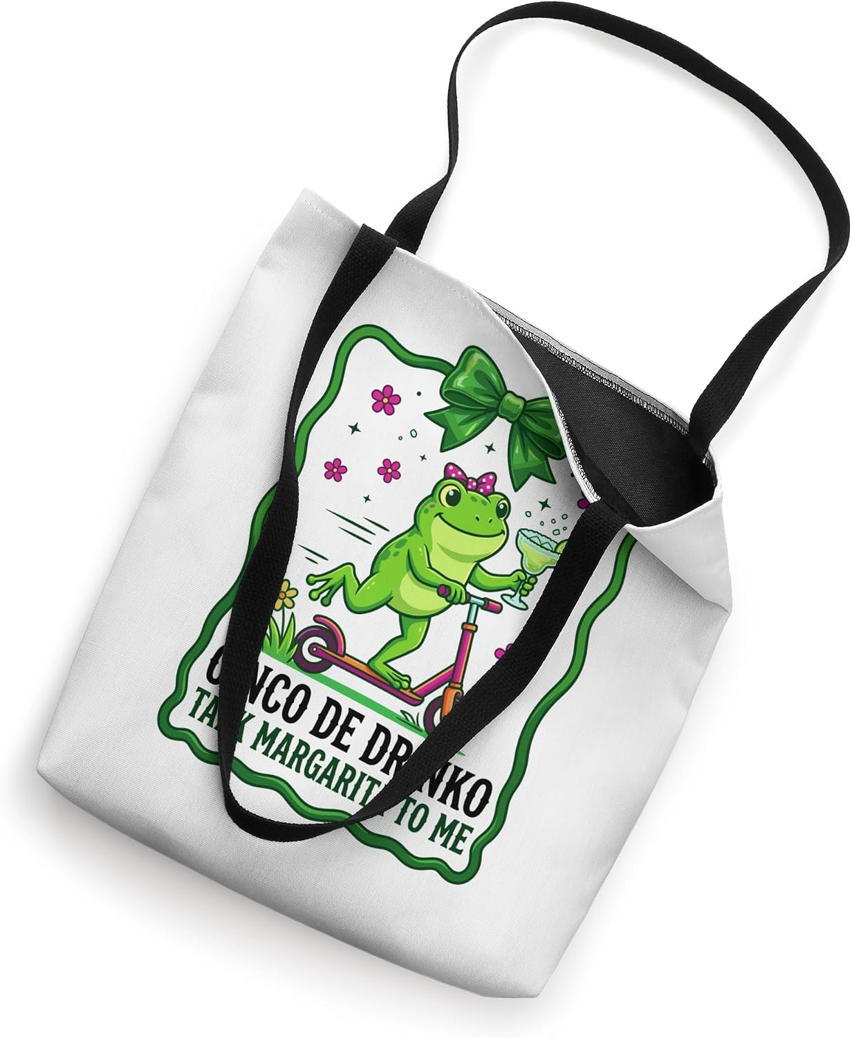 Cinco De Drinko Talk Margarita To Me Funny Frog Bow Cute Tote Bag