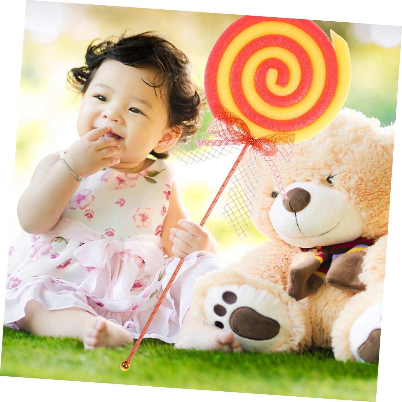 Alipis 4pcs Large Fake Lollipop Ornaments for Party Decoration Realistic Candyland Photo Props Festive Dessert Display Safe Smooth Texture for Holidays and Birthday Crafts