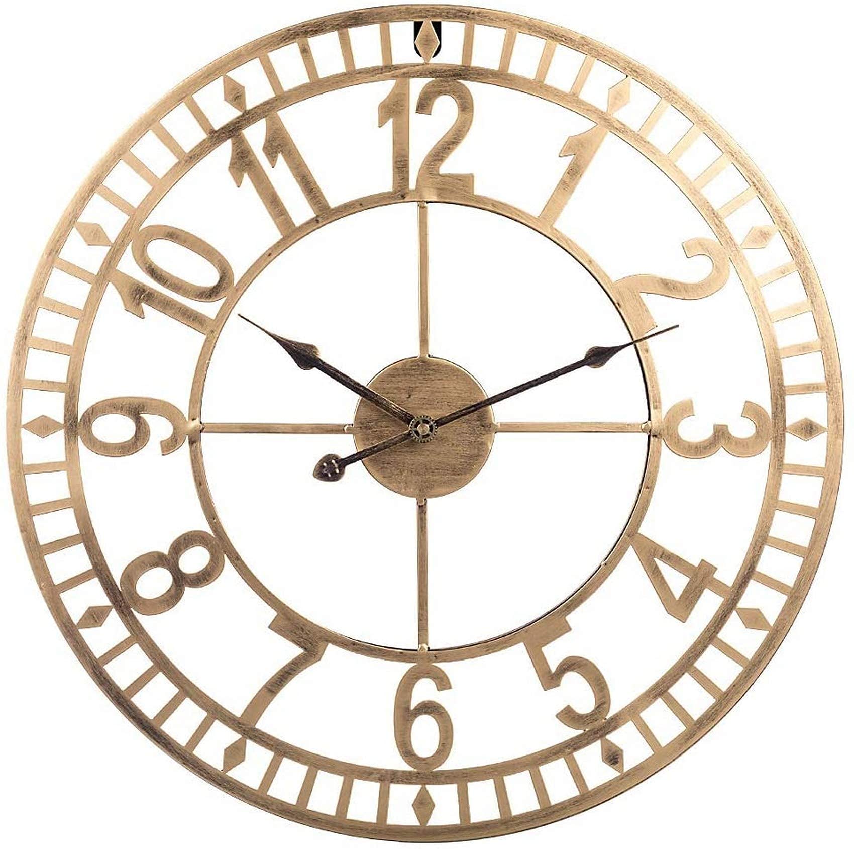 Horloge murale silencieuse sans tic-tac en métal 24 pouces pour le bureau