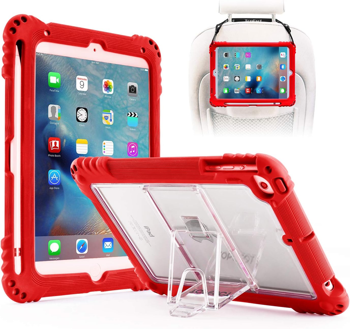 Custodia ipad mini per poggiatesta auto rivolto all'indietro