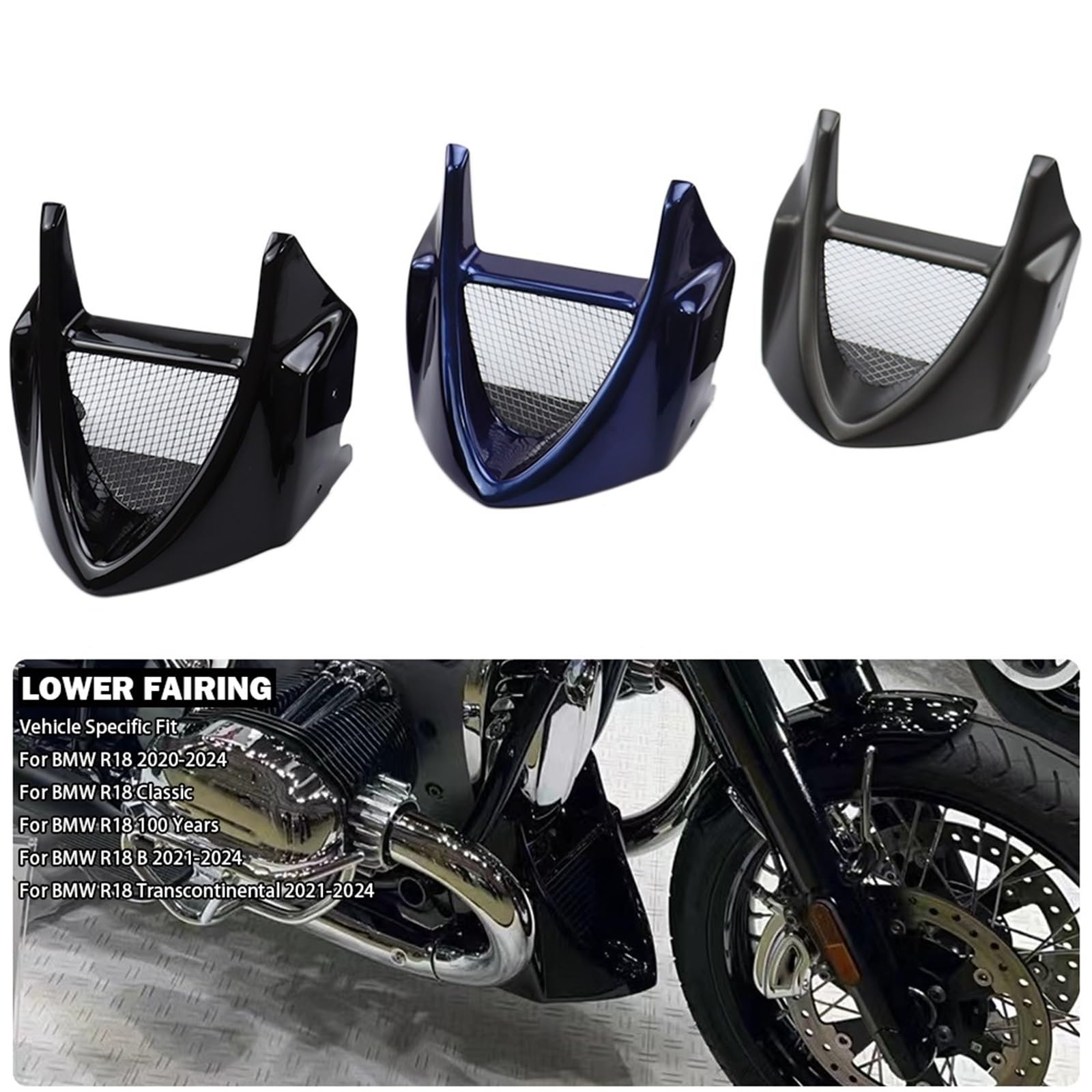 Front Bumper Splitter dachowy Pasuje do BMW R18 R 18 Classic 100 lat R18B 2020-up Dolna osłona chłodnicy oleju Osłona Spoiler