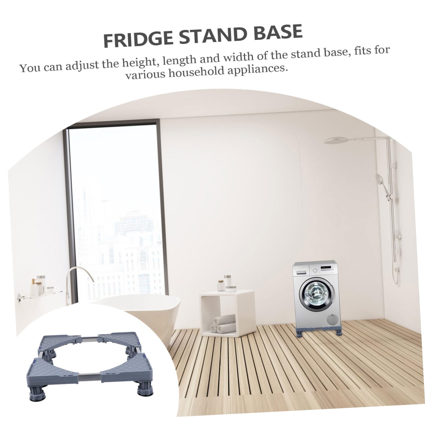Soporte Móvil Para Refrigerador y Lavadora Con Ruedas Antivibración y Pies Ajustables Base Elevada De Inoxidable Para Secadora y Electrodomésticos