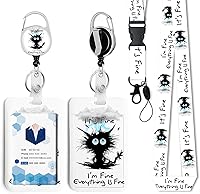 Vista 8 de Lindo soporte para insignia de dinosaurio con carrete retráctil y cordón separable, clips de insignia, carrete retráctil de alta resistencia