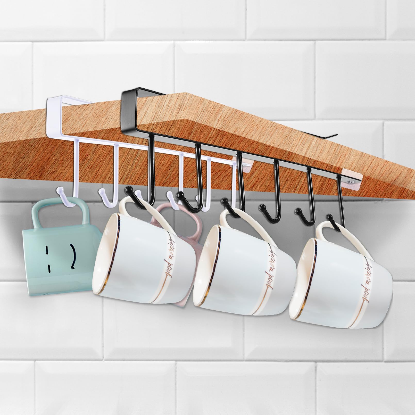 Cup Hooks Jual 6 Hooks Cup Holder Hang Kitchen Cabinet Under Shelf ...