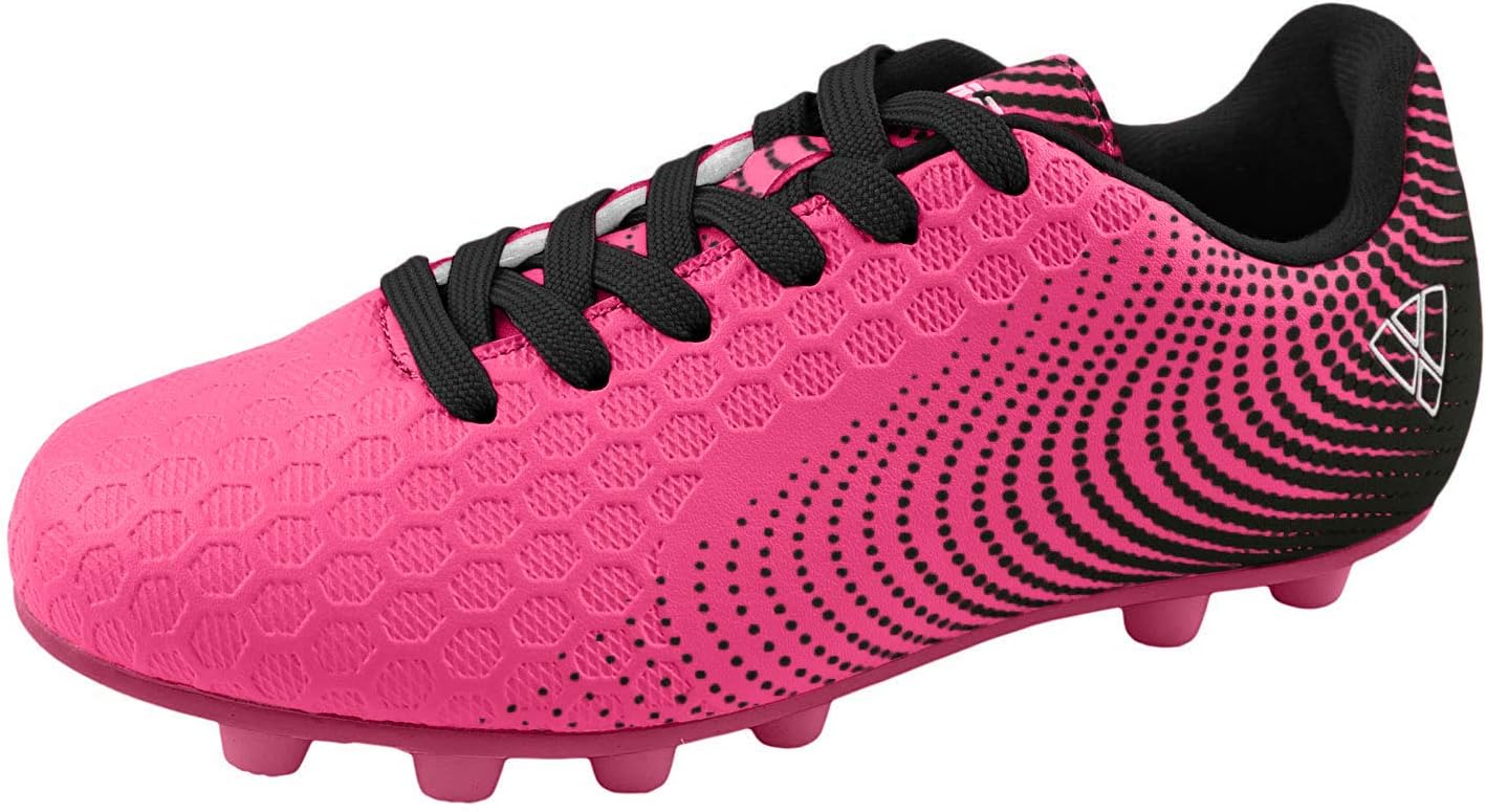 Vizari Stealth Firm Ground Soccer Cleats – Lightweight, Sturdy, Comfortable for Kids and Youth – Excellent Traction, Cushioned Heel, Anti-Stretch Lining – Ideal for Boys and Girls