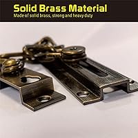 Vista 5 de Cadena de cerradura de seguridad para puerta de servicio pesado, cadena larga y latón sólido con acabado antiguo, cerraduras de cadena fuertes