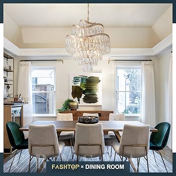 Fashtop 12 Lights 7-Tier K9 Crystal Gold Chandelier 20