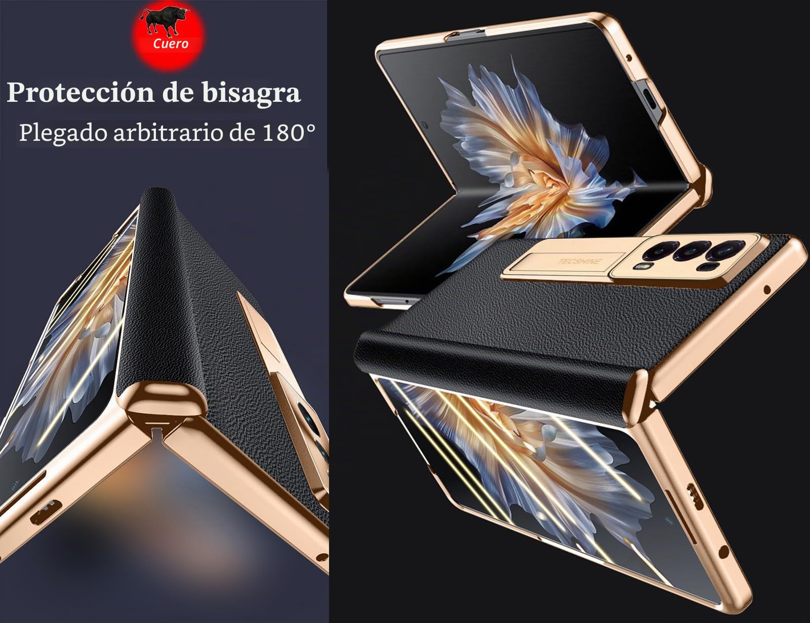 Funda para Honor Magic V2 para Honor Magic V 2 Carcasa de Telefono con Pantalla Plegable. Estuche de Teléfono Móvil de Cuero
