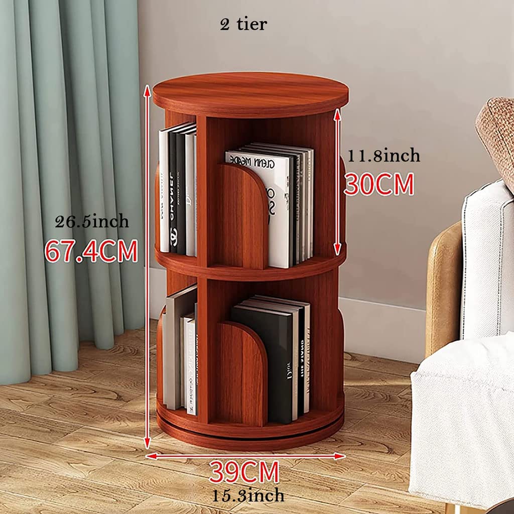 SYALEO Libreria Girevole A 360° In Legno Massello Di Teak - Scaffale Autoportante Salvaspazio Per Libri E Oggetti - Perfetta Per Piccoli Spazi