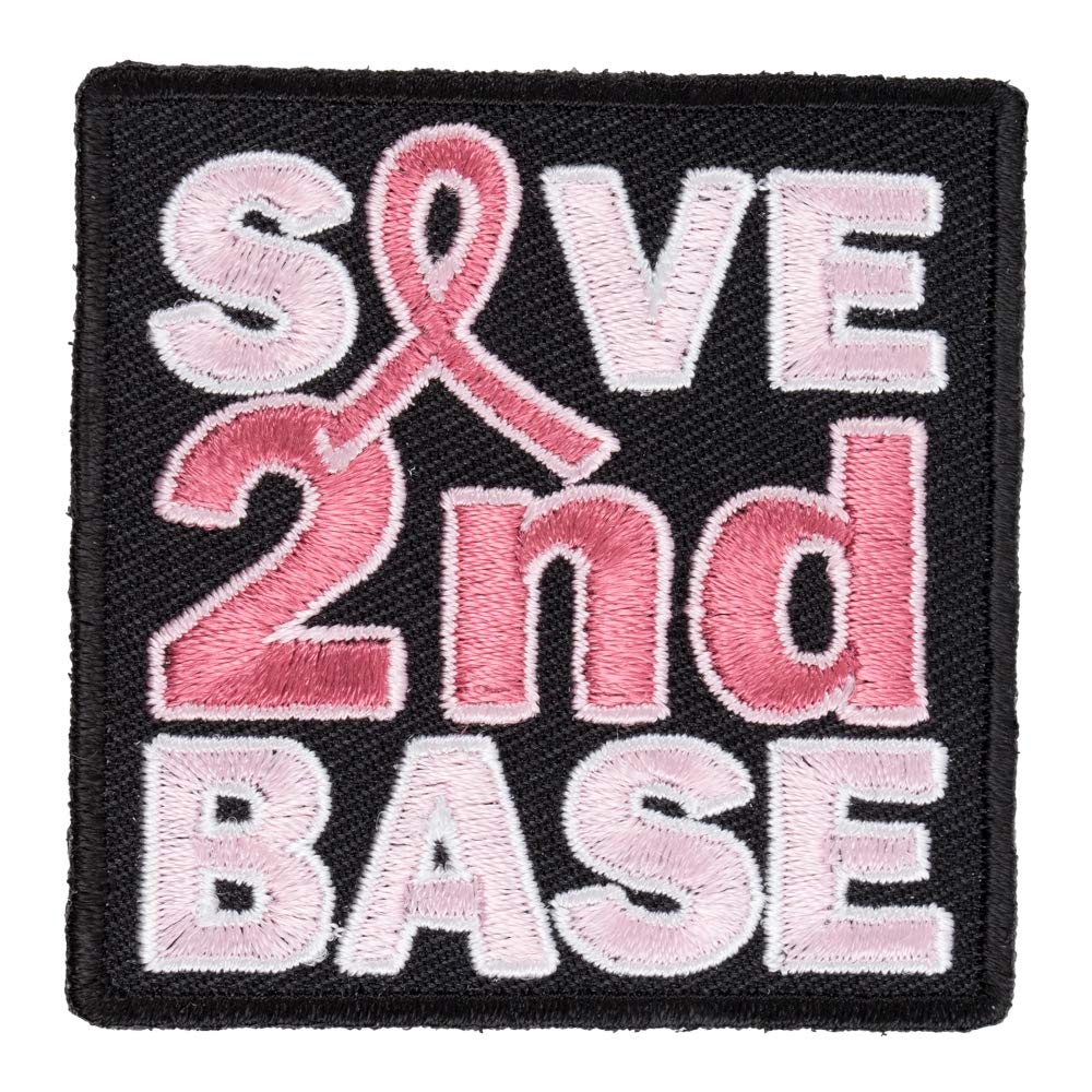 Save 2nd Base Patch, Breast Cancer Ribbon Patches