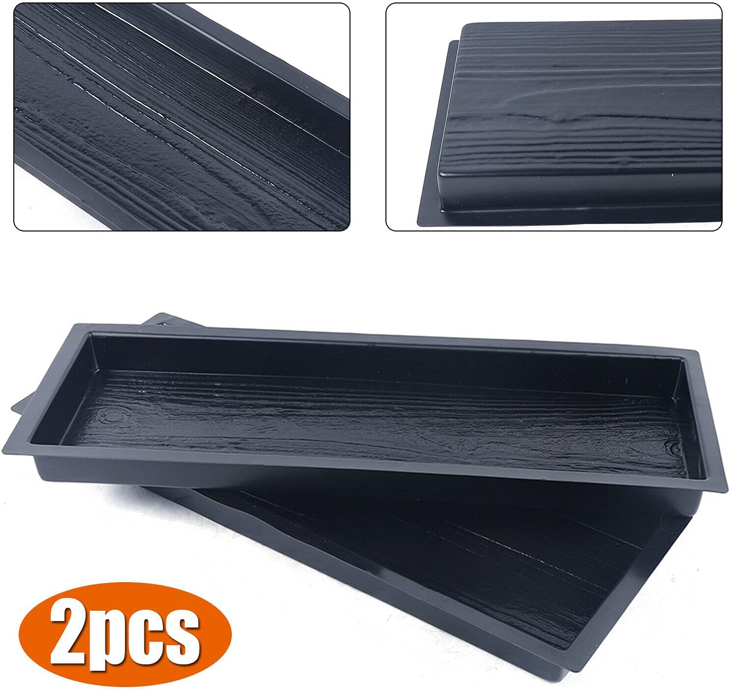 2 Pack Stepping Stone Concrete Molds Old Wooden Boards Set 23', Wood Board Concrete Cement Mould Walk Maker