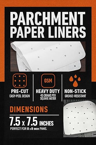 Miniatura 19 de Papel pergamino para freidora de aire Ninja Air Fryer Pro 4 en 1 5 cuartos de galón, AF141, cuadrados de papel de hornear para Cosori, Instant Pot