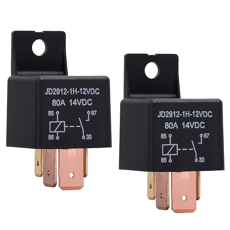 Relé automotivo EHDIS SPST normalmente aberto 12 V 80 A JD2912-1H-12VDC – Pacote com 2