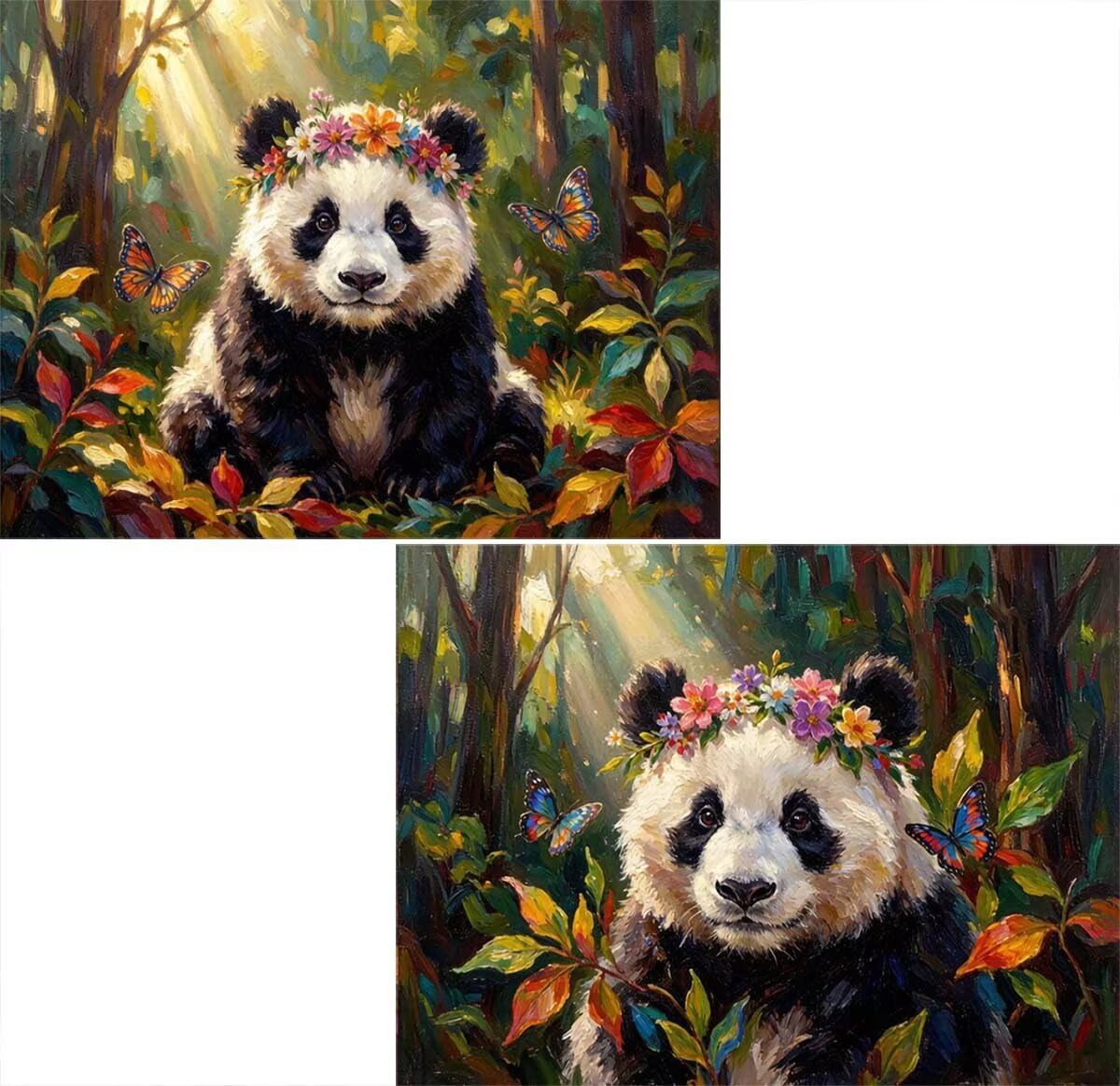 Panda Diament Malarstwo Dorosły 5D Diamentowe Malarstwo 2 Opakowanie