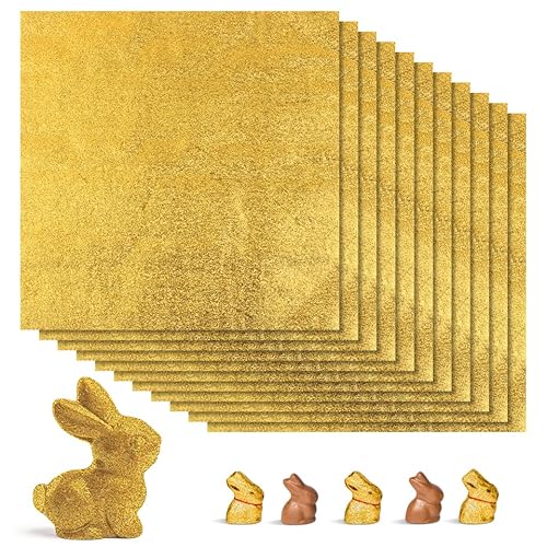 ABOOFAN Emballages De Bonbons En Papier D'Aluminium Doré 20X20cm 200 Feuilles Pour Chocolats Caramels Friandises Maison Emballage Chocolat Facile À DéCouper