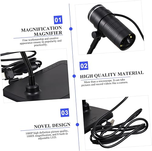 Miniatura 2 de 3 1 Microscopio de teléfono móvil Mini cámara con soporte de metal Ampliación con soporte Microscopio digital inalámbrico Digirig Microscopio