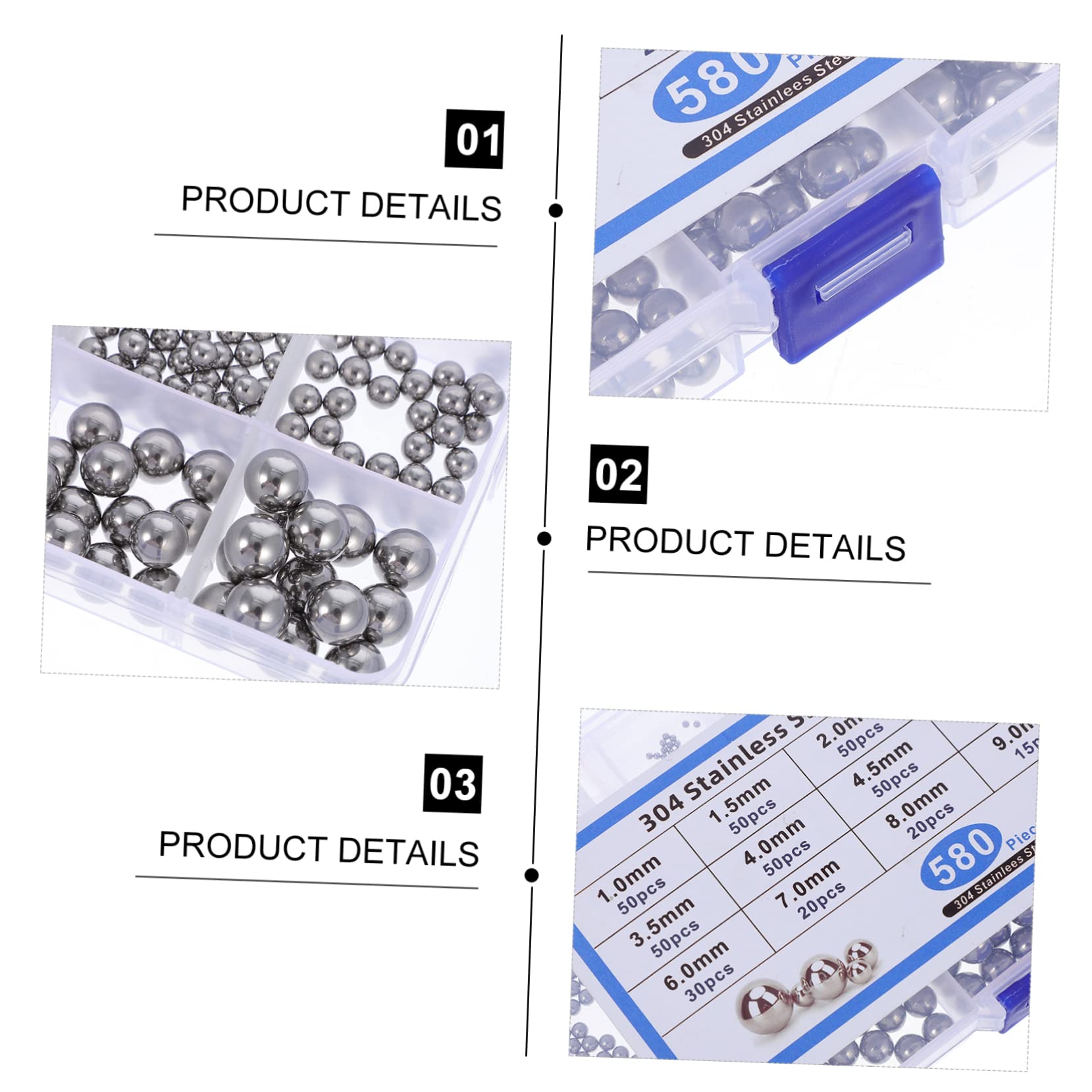 NAMOARLY Wide Application Ball Assortment Kit Stainless Steel Ball Bearing Set for Auto Parts