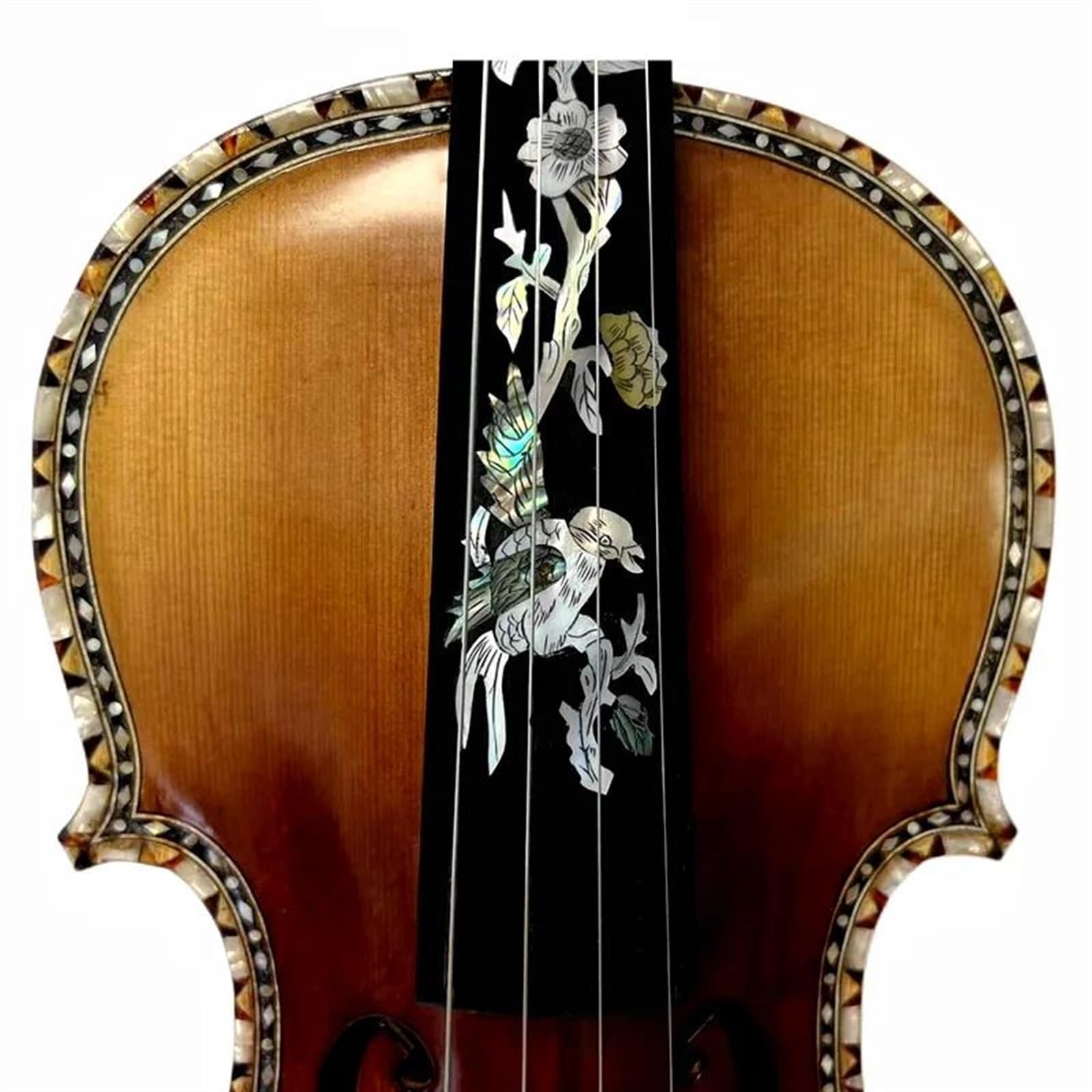 Violino Set Master in legno d'acero 4/4 nervature per violino e intarsio sul manico, bel suono della conchiglia, chiaro e melodioso