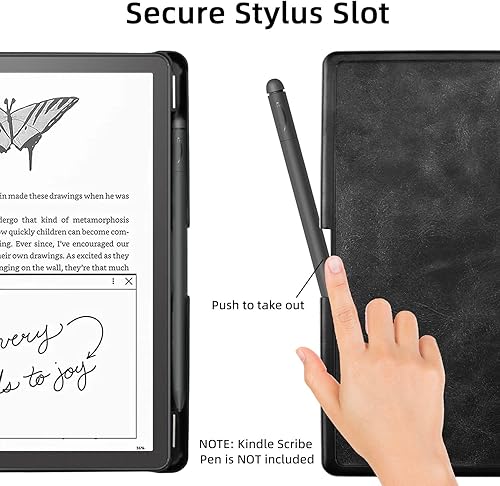 Vista 29 de WALNEW Funda para Kindle Scribe de 10.2 pulgadas (versión 2024/2022), funda inteligente de piel sintética con soporte para bolígrafo y encendido