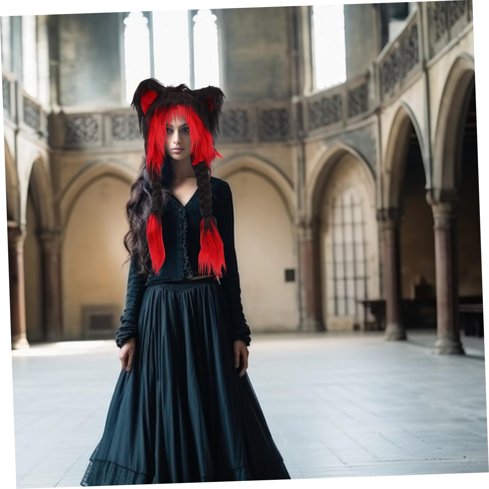 Beaupretty Gorro de Peluche con Orejas para Mujer Cálido y Protección para Orejas para Cosplay Halloween y Diario Otoño Invierno