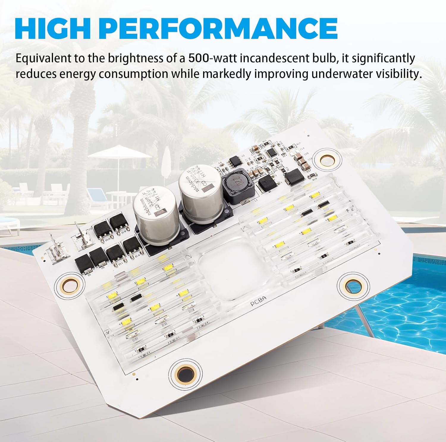 619917Z 500W Led Light Engine Circuit Board PCBA Replacement Fits for IntelliBrite 5G White LED 55W Pool Light 2nd Generation 2011-Current 601300 601301 601302 601303 601304 601305 601306