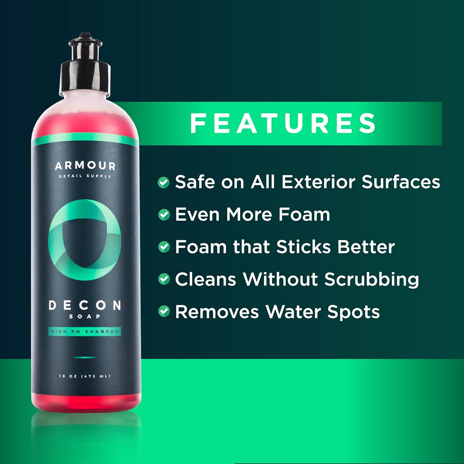 Armour Detail Supply - Decon Soap - High-pH Decontamination Shampoo - Alkaline Degreasing Agents and Biodegradable Ingredients - 16 oz - Image 2
