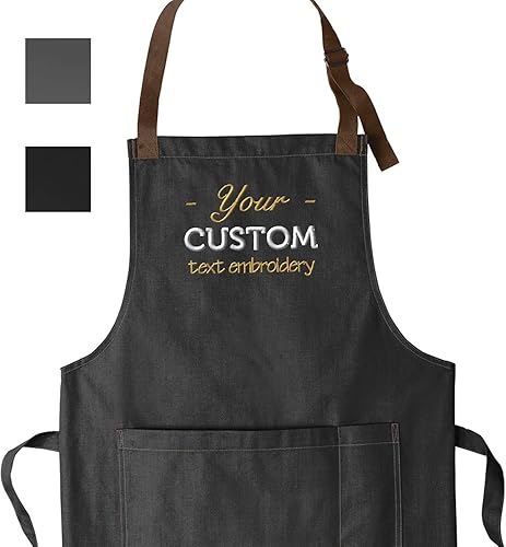 Custom Embroidered Apron, Personalized Apron Gift Market Full-Length Bib Apron Monogrammed Apron Customized Apron