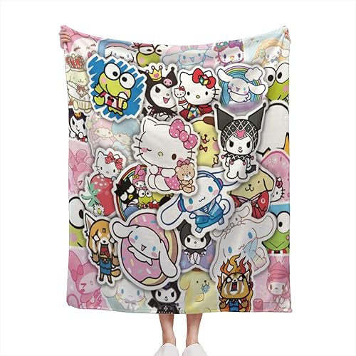Miniatura 1 de Manta de dibujos animados para niños y adultos de 80 x 60 pulgadas, acogedora manta de forro polar de felpa suave y cálida para sofá cama