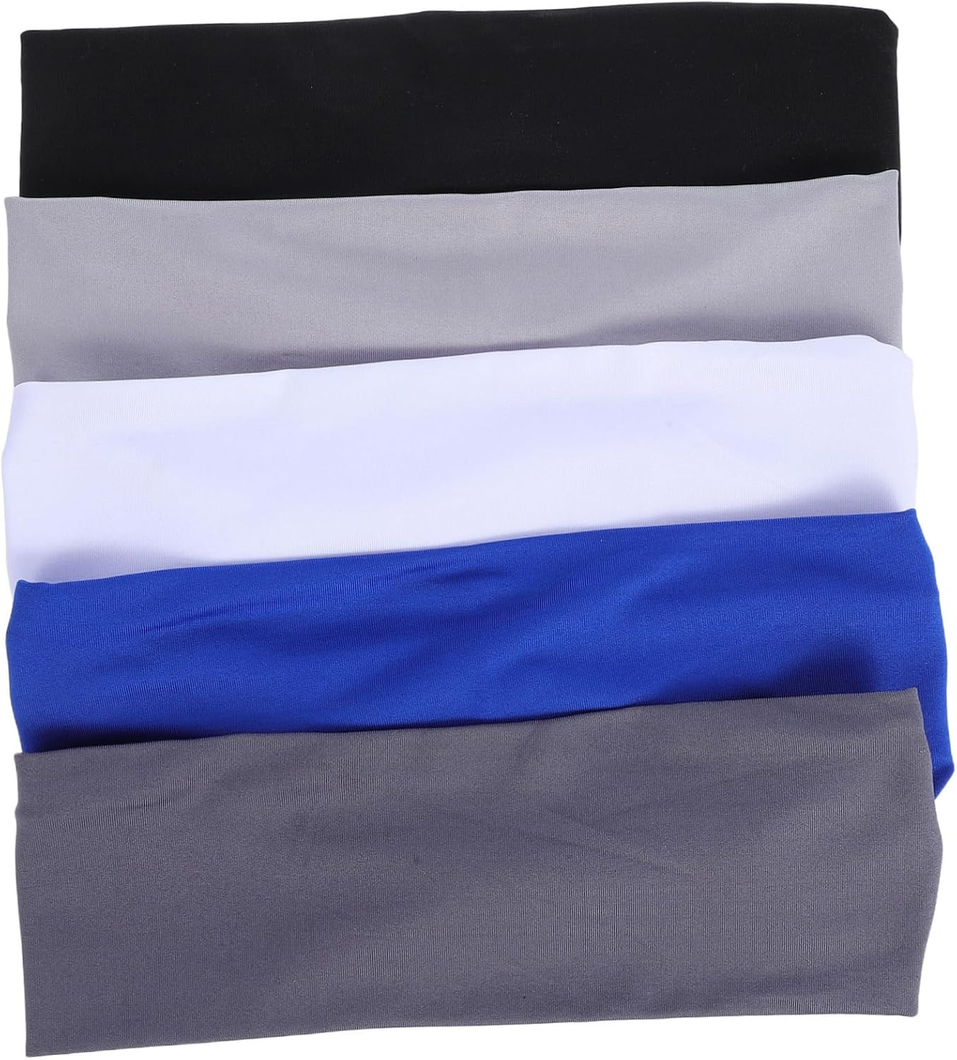 Toddmomy 5pcs Breathable Elastic Sweatbands for Sports Running Football Basketball Moisture Wicking Hairbands for Teenagers