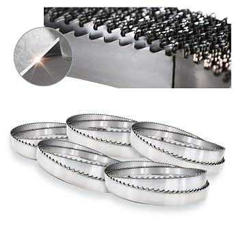 158 Inch Sawmill Blades,5-Pack Sawmill Blades 158 x 1.25 7/39 DoubleHard for General-Purpose Sawing, High-Density Alloy Steel,Fits Wood-mizer/Norwood/Woodland Mills Portable Sawmills