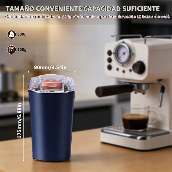 Electric Coffee Grinder, Electric Spice Grinder Coffee Grinder with Stainless Steel Blade One Touch Coffee Grinder for Coffee Beans, Spices, Beans, Nuts