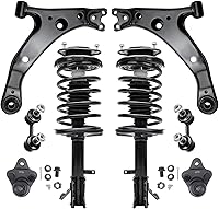Vista 241 de Detroit Axle - Kit de puntales delanteros para Ford 2000-2004 Focus 2 puntales con muelle helicoidal 2 brazos de control inferiores con rótulas 2001