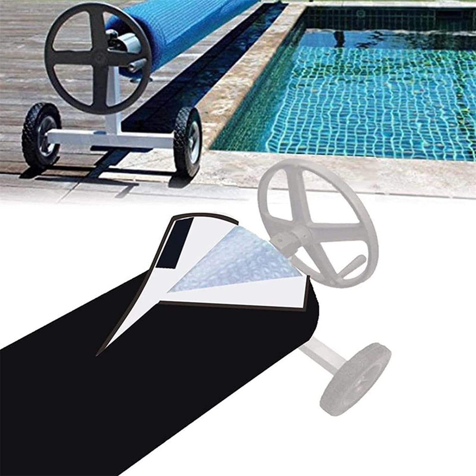Couverture de bobine solaire pour piscine – Bobine de couverture pour piscine, protection solaire, protection pour enrouleur résistant pour hors sol, adaptée aux piscines de différentes