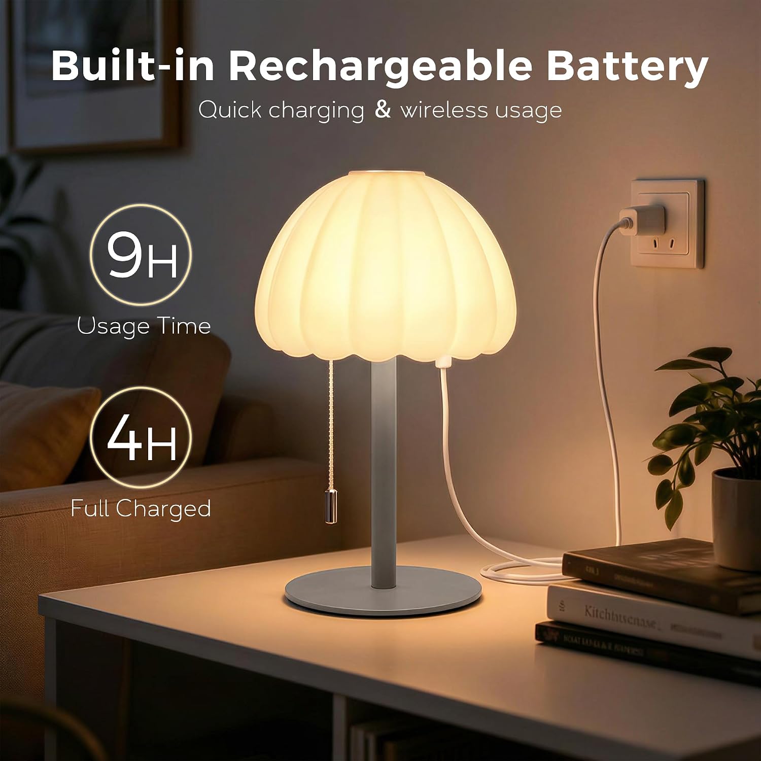 Waterproof Rechargeble Shower Lamp, Outdoor Cordless Table Lamp with 16 Color Changeable, Dimmable Touch Lamp for Inside Shower with Remote Control, LED Night Light for Bathroom, Restaurant - Gray