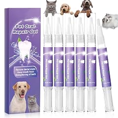 6Pcs Pet Oral Repair Gel Dog Oral Repair Gel Pet Breath Freshener for Cats and Dogs Removes Tartar