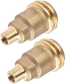 QCC1 Acme Nut Propane Gas Fitting Adapter with 1/4 Inch Male Pipe Thread, Brass Propane Fittings, Propane Grills Outdoor Cooking, Solid Brass Propane Adapter (2Pcs)