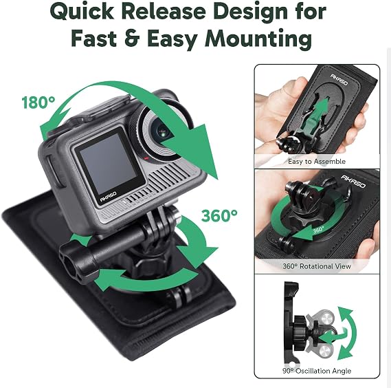 AKASO Brave 7 LE Action Camera and Quick Release Backpack Shoulder Strap Mount Accessories Kit Bundle