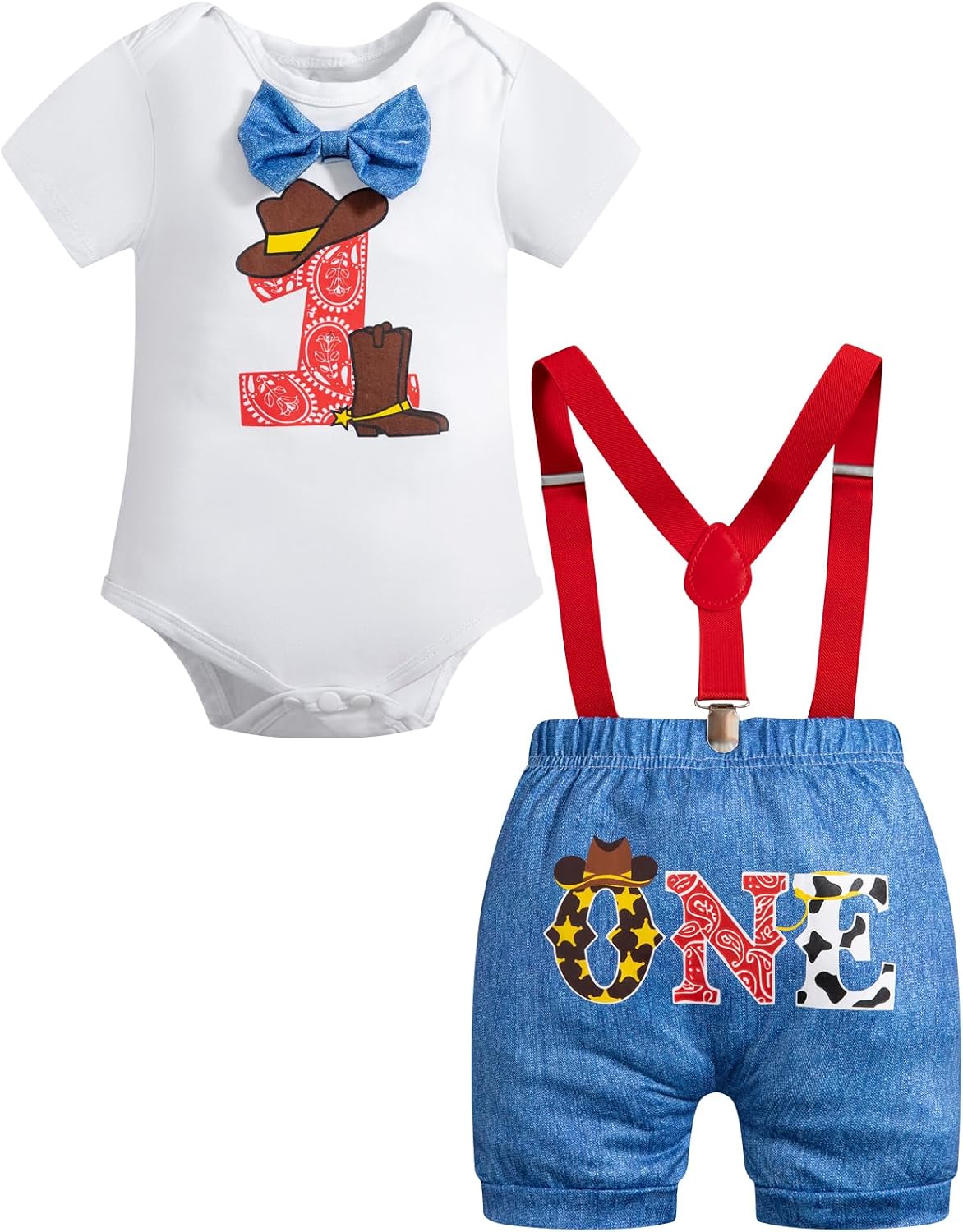 Yruiz Baby Boy Turtle Ocean Theme 1st Birthday Outfit Romper Shorts Set Bow Tie Suspenders Set
