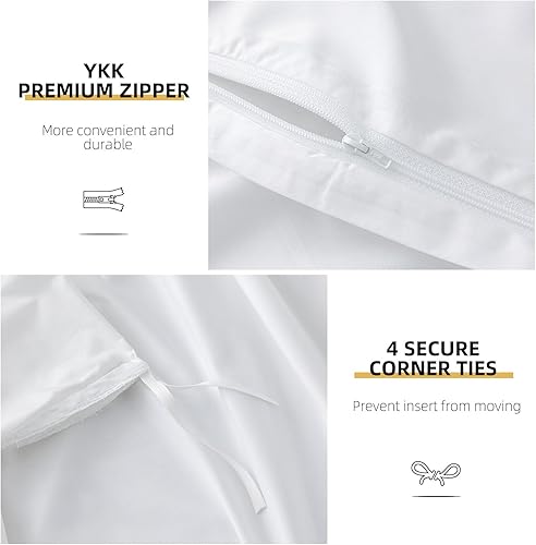 Miniatura 4 de Levoo Funda de edredón 100% de bambú, tamaño King, funda de edredón refrescante para personas que duermen con calor de 400 hilos, suave y sedoso,