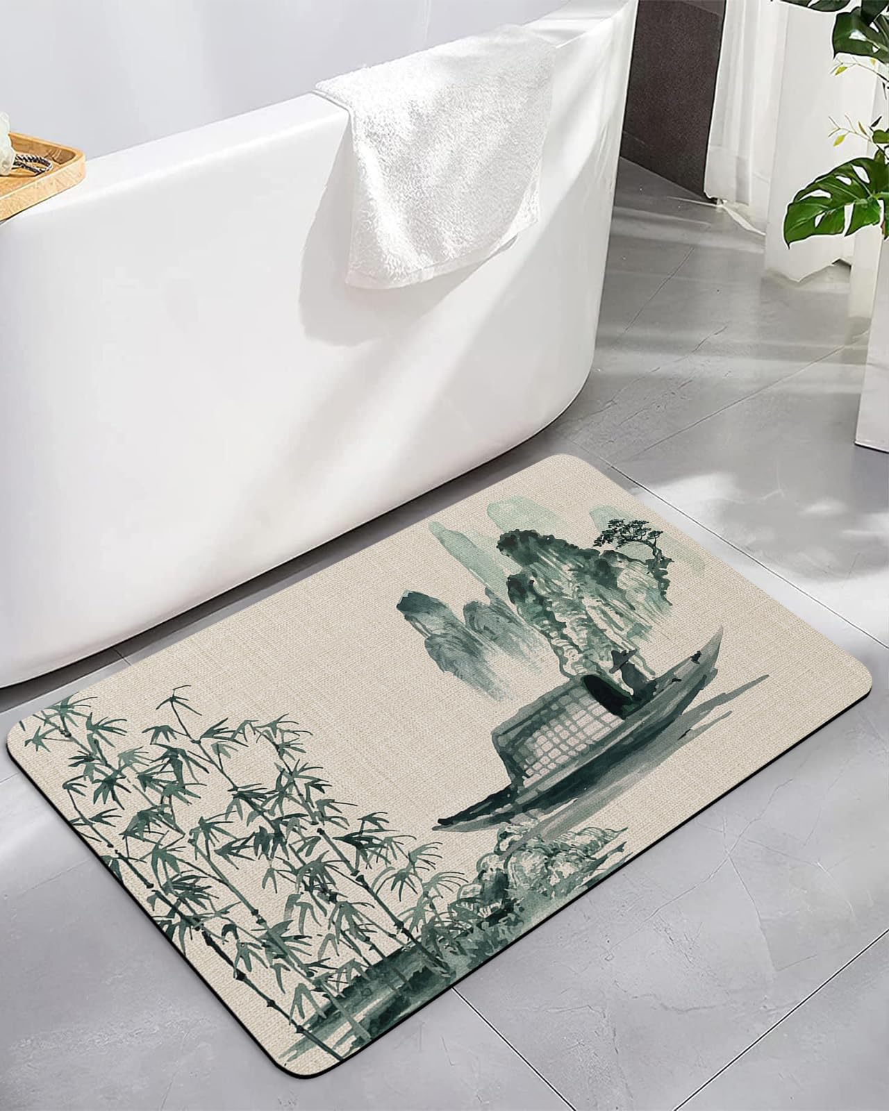 Omulla Alfombra De Baño De Tierra De Diatomeas, De Goma, Antideslizante, De Secado Rápido, Súper Absorbente, Fina Para Debajo De La Puerta, Tapetes De Baño De Piedra De Diatomita Para Delante De