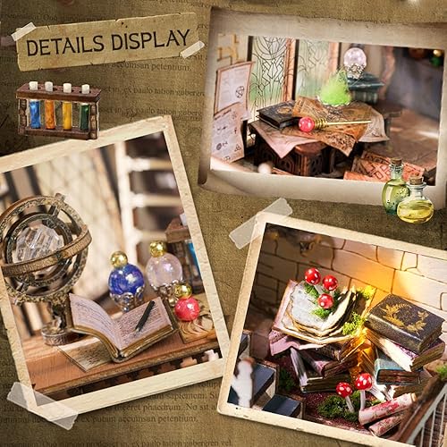 Miniatura 4 de Fsolis Kit de casa de muñecas en miniatura, kit de casa en miniatura 3D de madera en miniatura casa de muñecas en miniatura, kit de casa pequeña,